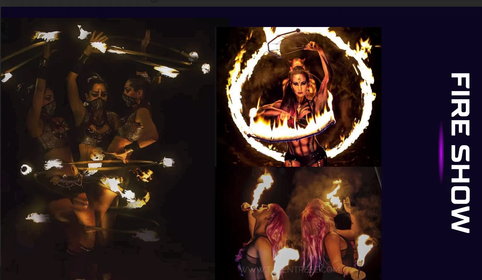 Fire show performer at music festival
