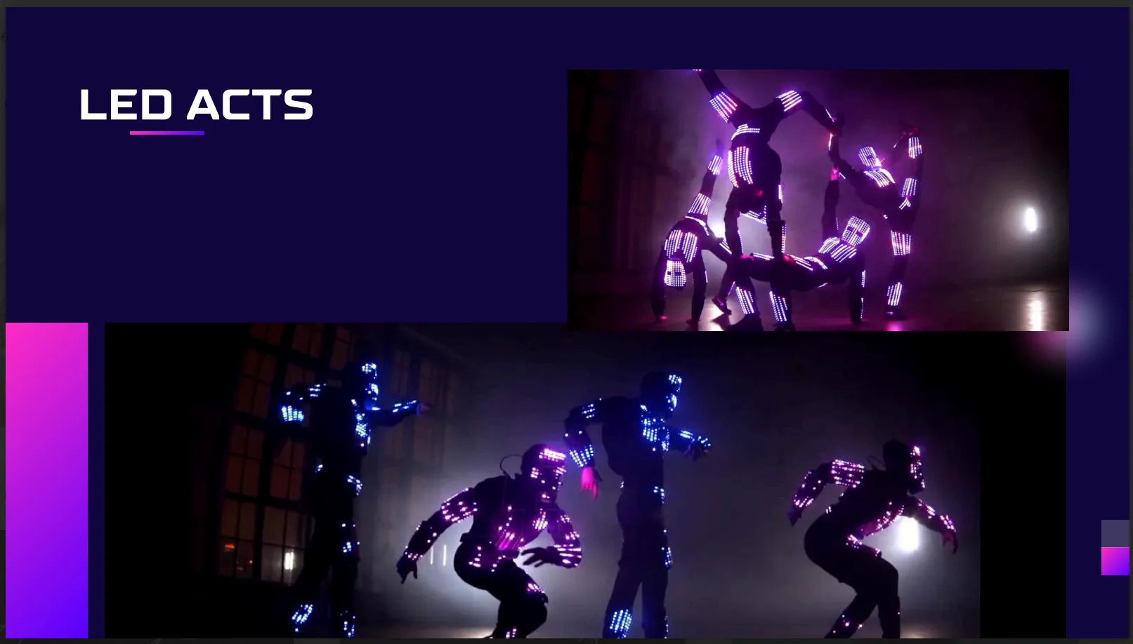 LED acts performing at a corporate event