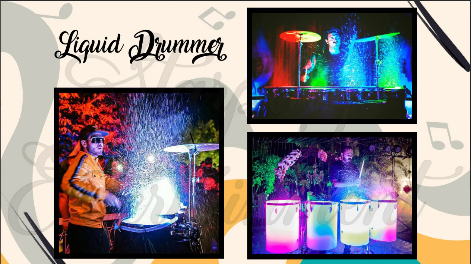 Liquid drummers performing at a corporate event