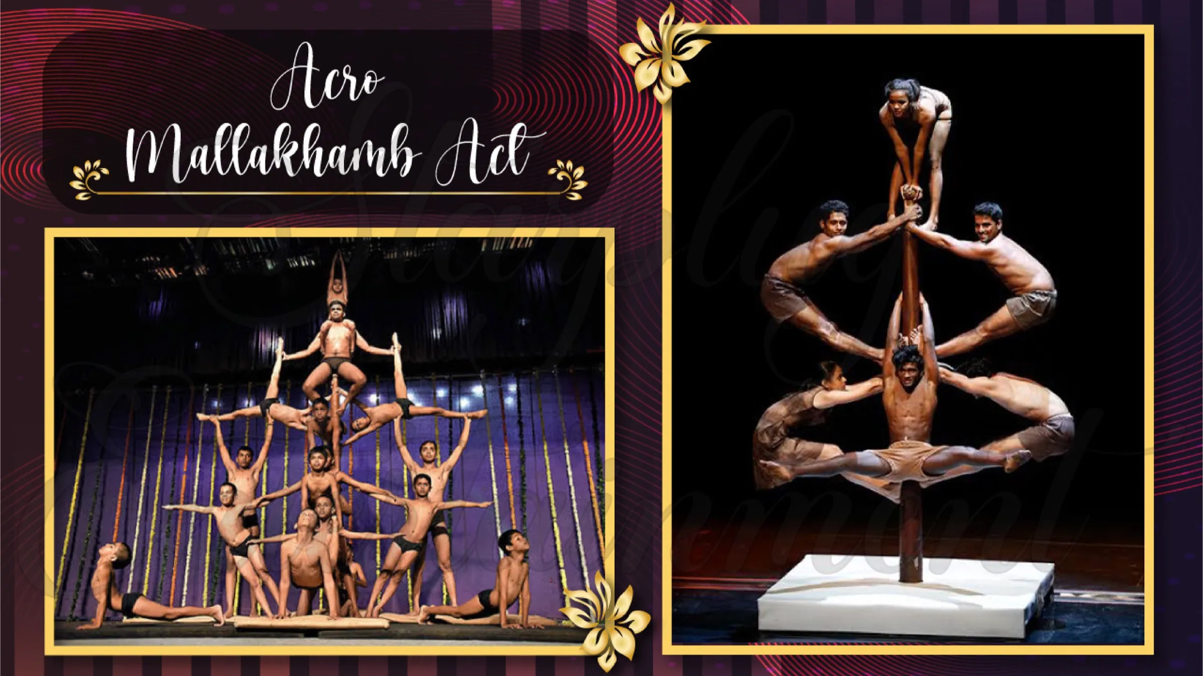 Acro Mallakhamb Act performance